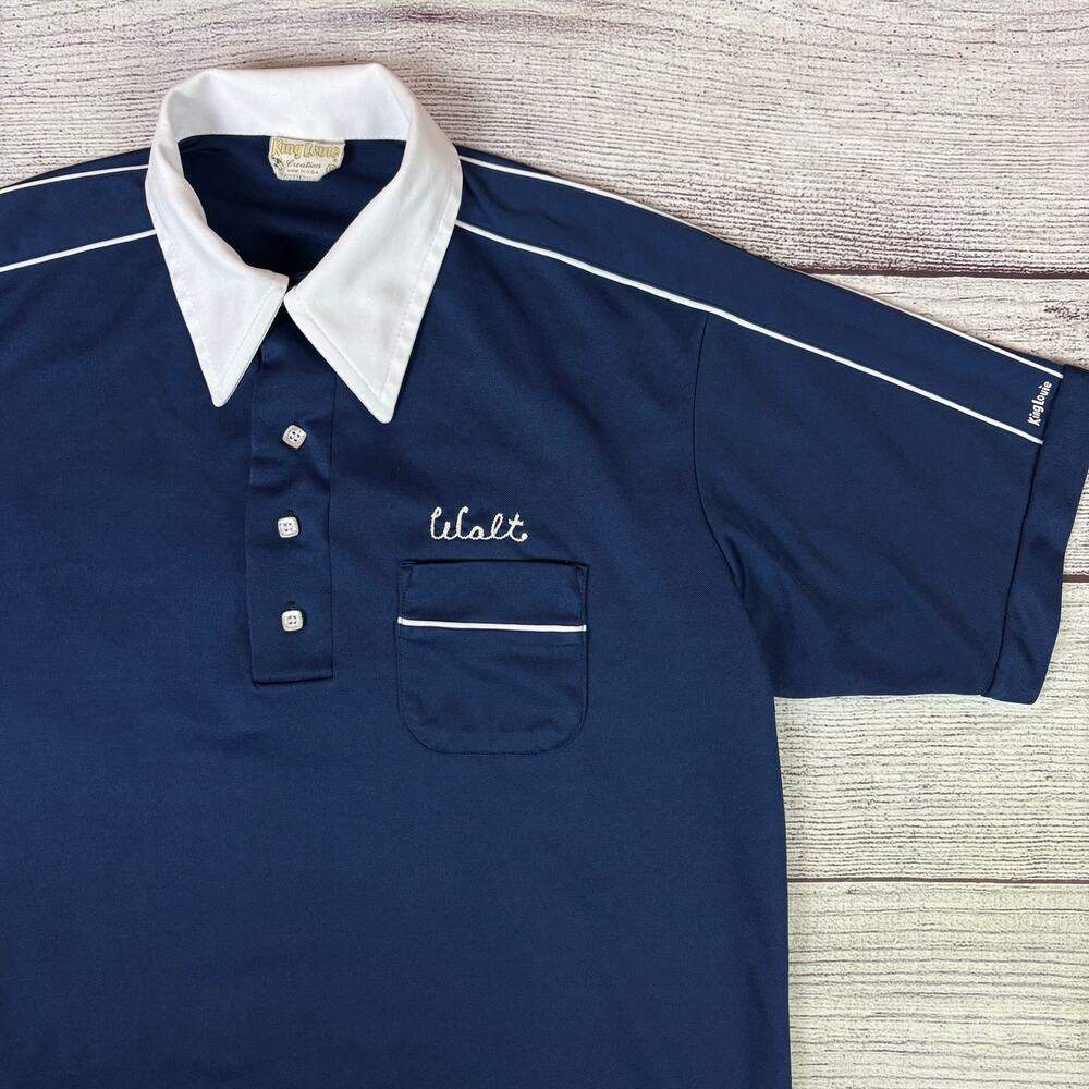 Vintage 1970s King Louie Chain Stitch Bowling Shirt